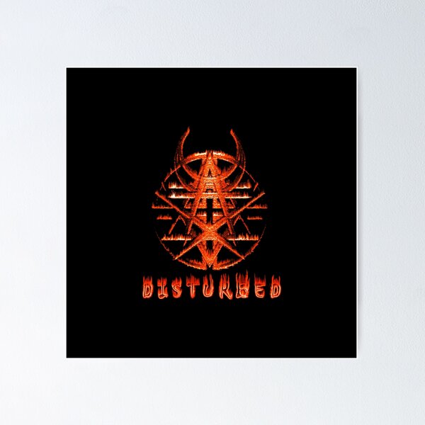 flamed disturbed pentagram Poster RB0301 product Offical disturbed Merch