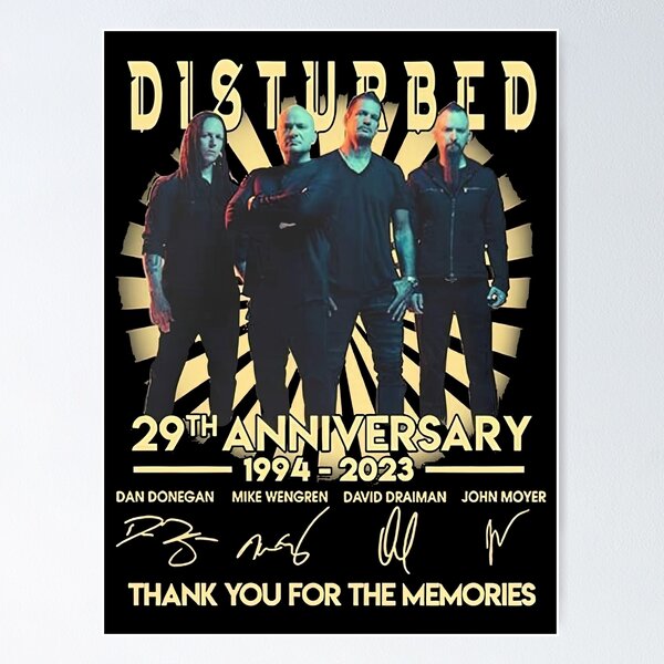 Disturbed Band 29th Anniversary 1994-2023 Thank You For The Memories Poster RB0301 product Offical disturbed Merch