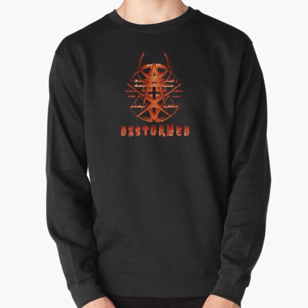 flamed disturbed pentagram Pullover Sweatshirt RB0301 product Offical disturbed Merch
