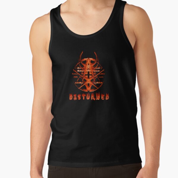 flamed disturbed pentagram Tank Top RB0301 product Offical disturbed Merch