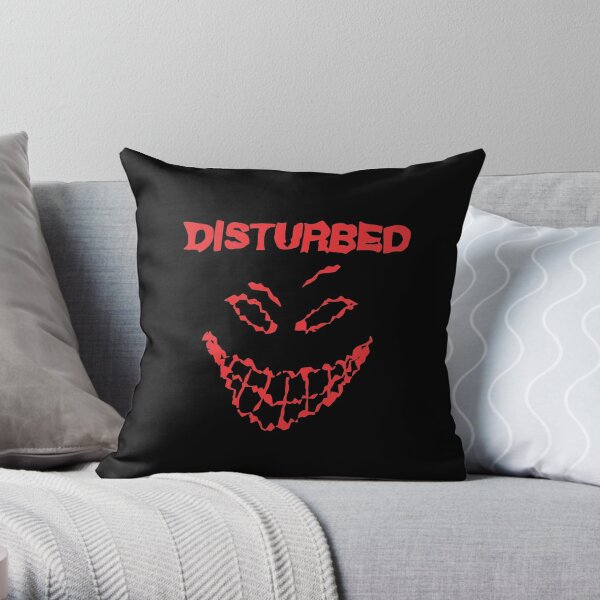 red disturbed smile Throw Pillow RB0301 product Offical disturbed Merch