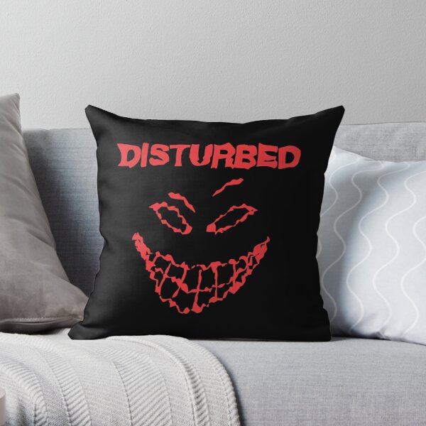 Disturbed down with the sickness Throw Pillow RB0301 product Offical disturbed Merch