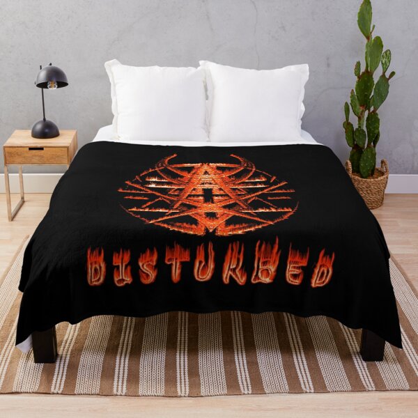 flamed disturbed pentagram Throw Blanket RB0301 product Offical disturbed Merch