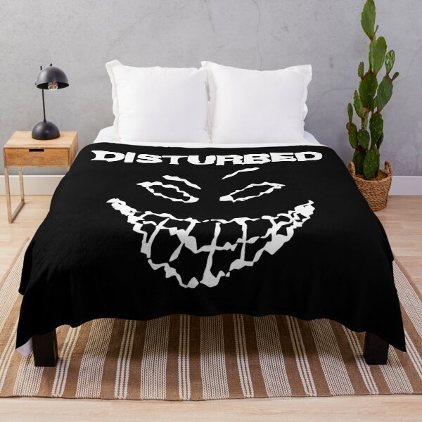 white disturbed smile Throw Blanket RB0301 product Offical disturbed Merch